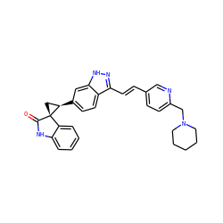 O=C1Nc2ccccc2[C@]12C[C@H]2c1ccc2c(/C=C/c3ccc(CN4CCCCC4)nc3)n[nH]c2c1 ZINC000148042145