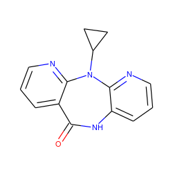 O=C1Nc2cccnc2N(C2CC2)c2ncccc21 ZINC000005933771