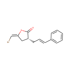 O=C1O/C(=C/Br)C[C@H]1C/C=C/c1ccccc1 ZINC000013580391