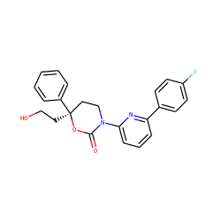 O=C1O[C@@](CCO)(c2ccccc2)CCN1c1cccc(-c2ccc(F)cc2)n1 ZINC000096178403