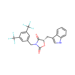 O=C1O[C@@H](Cc2c[nH]c3ccccc23)C(=O)N1Cc1cc(C(F)(F)F)cc(C(F)(F)F)c1 ZINC000013740646