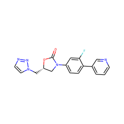 O=C1O[C@@H](Cn2ccnn2)CN1c1ccc(-c2cccnc2)c(F)c1 ZINC000028711426