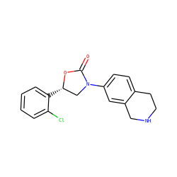 O=C1O[C@@H](c2ccccc2Cl)CN1c1ccc2c(c1)CNCC2 ZINC000169347330