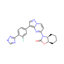 O=C1O[C@@H]2CCCC[C@@H]2N1c1ccn2ncc(-c3ccc(-c4nc[nH]n4)c(F)c3)c2n1 ZINC000116184365
