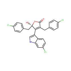 O=C1O[C@](O)(Cc2ccc(Cl)cc2)C(c2c[nH]c3cc(Cl)ccc23)=C1Cc1ccc(Cl)cc1 ZINC000584904972