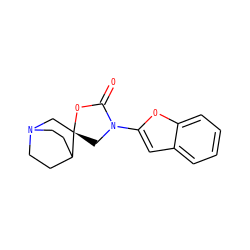 O=C1O[C@]2(CN3CCC2CC3)CN1c1cc2ccccc2o1 ZINC000013642512