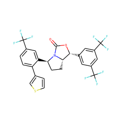 O=C1O[C@H](c2cc(C(F)(F)F)cc(C(F)(F)F)c2)[C@@H]2CC[C@@H](c3cc(C(F)(F)F)ccc3-c3ccsc3)N12 ZINC000169709044