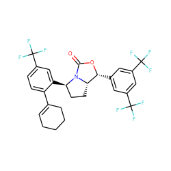 O=C1O[C@H](c2cc(C(F)(F)F)cc(C(F)(F)F)c2)[C@@H]2CC[C@@H](c3cc(C(F)(F)F)ccc3C3=CCCCC3)N12 ZINC000169709043