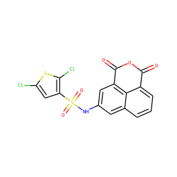 O=C1OC(=O)c2cc(NS(=O)(=O)c3cc(Cl)sc3Cl)cc3cccc1c23 ZINC000095584794