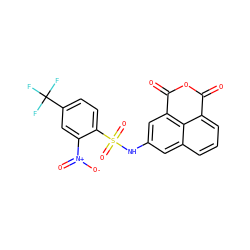 O=C1OC(=O)c2cc(NS(=O)(=O)c3ccc(C(F)(F)F)cc3[N+](=O)[O-])cc3cccc1c23 ZINC000095583419