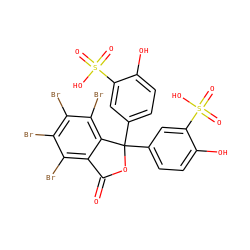 O=C1OC(c2ccc(O)c(S(=O)(=O)O)c2)(c2ccc(O)c(S(=O)(=O)O)c2)c2c(Br)c(Br)c(Br)c(Br)c21 ZINC000003831484