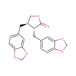 O=C1OC[C@H](Cc2ccc3c(c2)OCO3)[C@H]1Cc1ccc2c(c1)OCO2 ZINC000001872258