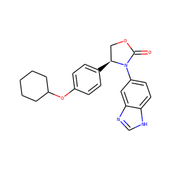 O=C1OC[C@H](c2ccc(OC3CCCCC3)cc2)N1c1ccc2[nH]cnc2c1 ZINC000116196162