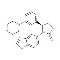 O=C1OC[C@H](c2cccc(N3CCOCC3)c2)N1c1ccc2[nH]cnc2c1 ZINC000116194980