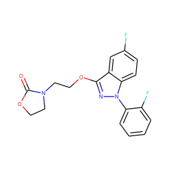 O=C1OCCN1CCOc1nn(-c2ccccc2F)c2ccc(F)cc12 ZINC000653848761