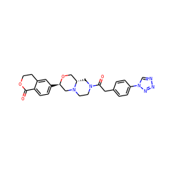 O=C1OCCc2cc([C@@H]3CN4CCN(C(=O)Cc5ccc(-n6cnnn6)cc5)C[C@H]4CO3)ccc21 ZINC000206957772