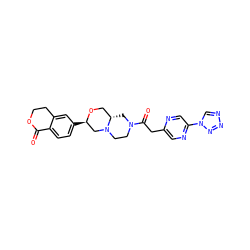 O=C1OCCc2cc([C@@H]3CN4CCN(C(=O)Cc5cnc(-n6cnnn6)cn5)C[C@H]4CO3)ccc21 ZINC000219386614