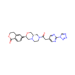 O=C1OCCc2cc([C@@H]3CN4CCN(C(=O)Cc5cnc(-n6cnnn6)nc5)C[C@H]4CO3)ccc21 ZINC000219375157