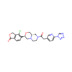 O=C1OCc2c1ccc([C@@H]1CN3CCN(C(=O)Cc4ccc(-n5cnnn5)nc4)C[C@H]3CO1)c2Cl ZINC000206977823