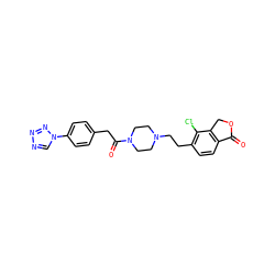 O=C1OCc2c1ccc(CCN1CCN(C(=O)Cc3ccc(-n4cnnn4)cc3)CC1)c2Cl ZINC000096286292