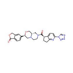 O=C1OCc2cc([C@@H]3CN4CCN(C(=O)[C@@H]5CCc6nc(-n7cnnn7)ccc65)C[C@H]4CO3)ccc21 ZINC000096921713
