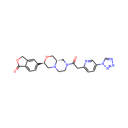 O=C1OCc2cc([C@@H]3CN4CCN(C(=O)Cc5ccc(-n6cnnn6)cn5)C[C@H]4CO3)ccc21 ZINC000206968122