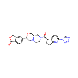 O=C1OCc2cc([C@H]3CN4CCN(C(=O)[C@@H]5CCc6nc(-n7cnnn7)ccc65)C[C@H]4CO3)ccc21 ZINC000148952517