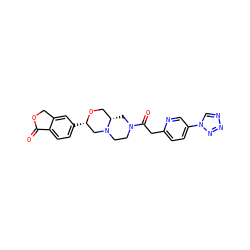 O=C1OCc2cc([C@H]3CN4CCN(C(=O)Cc5ccc(-n6cnnn6)cn5)C[C@H]4CO3)ccc21 ZINC000206968235