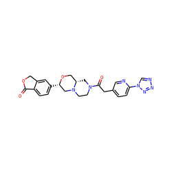 O=C1OCc2cc([C@H]3CN4CCN(C(=O)Cc5ccc(-n6cnnn6)nc5)C[C@H]4CO3)ccc21 ZINC000219366758