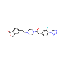O=C1OCc2cc(CCN3CCN(C(=O)Cc4ccc(-n5cnnn5)c(F)c4)CC3)ccc21 ZINC000096286269