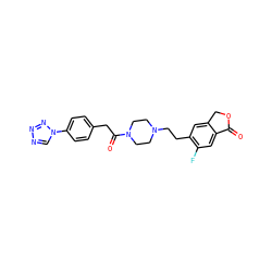 O=C1OCc2cc(CCN3CCN(C(=O)Cc4ccc(-n5cnnn5)cc4)CC3)c(F)cc21 ZINC000096286289