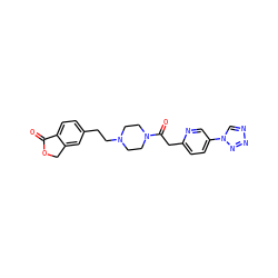 O=C1OCc2cc(CCN3CCN(C(=O)Cc4ccc(-n5cnnn5)cn4)CC3)ccc21 ZINC000168513193