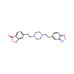 O=C1OCc2cc(CCN3CCN(CCc4ccc5nonc5c4)CC3)ccc21 ZINC000095563530