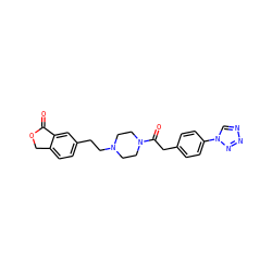 O=C1OCc2ccc(CCN3CCN(C(=O)Cc4ccc(-n5cnnn5)cc4)CC3)cc21 ZINC000096286274