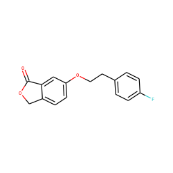 O=C1OCc2ccc(OCCc3ccc(F)cc3)cc21 ZINC000096927357