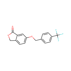O=C1OCc2ccc(OCc3ccc(C(F)(F)F)cc3)cc21 ZINC000096924029