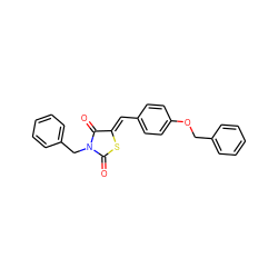 O=C1S/C(=C\c2ccc(OCc3ccccc3)cc2)C(=O)N1Cc1ccccc1 ZINC000001104085