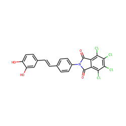O=C1c2c(Cl)c(Cl)c(Cl)c(Cl)c2C(=O)N1c1ccc(/C=C/c2ccc(O)c(O)c2)cc1 ZINC000045262031