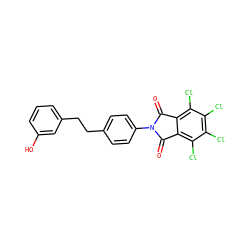 O=C1c2c(Cl)c(Cl)c(Cl)c(Cl)c2C(=O)N1c1ccc(CCc2cccc(O)c2)cc1 ZINC000045283351