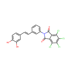 O=C1c2c(Cl)c(Cl)c(Cl)c(Cl)c2C(=O)N1c1cccc(/C=C/c2ccc(O)c(O)c2)c1 ZINC000045290161