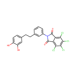 O=C1c2c(Cl)c(Cl)c(Cl)c(Cl)c2C(=O)N1c1cccc(CCc2ccc(O)c(O)c2)c1 ZINC000045299596