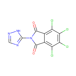O=C1c2c(Cl)c(Cl)c(Cl)c(Cl)c2C(=O)N1c1ncn[nH]1 ZINC000004828078
