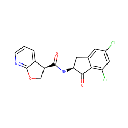 O=C1c2c(Cl)cc(Cl)cc2C[C@@H]1NC(=O)[C@H]1COc2ncccc21 ZINC001772645315
