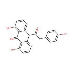 O=C1c2c(O)cccc2C(C(=O)Cc2ccc(O)cc2)c2cccc(O)c21 ZINC000013732237