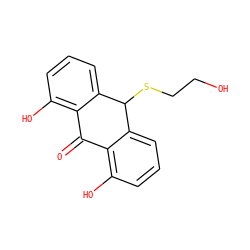 O=C1c2c(O)cccc2C(SCCO)c2cccc(O)c21 ZINC000013757251