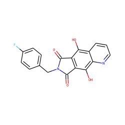 O=C1c2c(c(O)c3ncccc3c2O)C(=O)N1Cc1ccc(F)cc1 ZINC000003949096