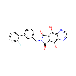 O=C1c2c(c(O)c3nccnc3c2O)C(=O)N1Cc1cccc(-c2ccccc2F)c1 ZINC000013612318