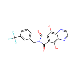 O=C1c2c(c(O)c3nccnc3c2O)C(=O)N1Cc1cccc(C(F)(F)F)c1 ZINC000013612280
