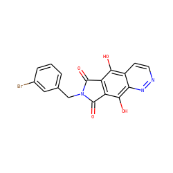 O=C1c2c(c(O)c3nnccc3c2O)C(=O)N1Cc1cccc(Br)c1 ZINC000013612230