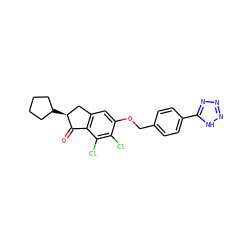 O=C1c2c(cc(OCc3ccc(-c4nnn[nH]4)cc3)c(Cl)c2Cl)C[C@@H]1C1CCCC1 ZINC000028334707